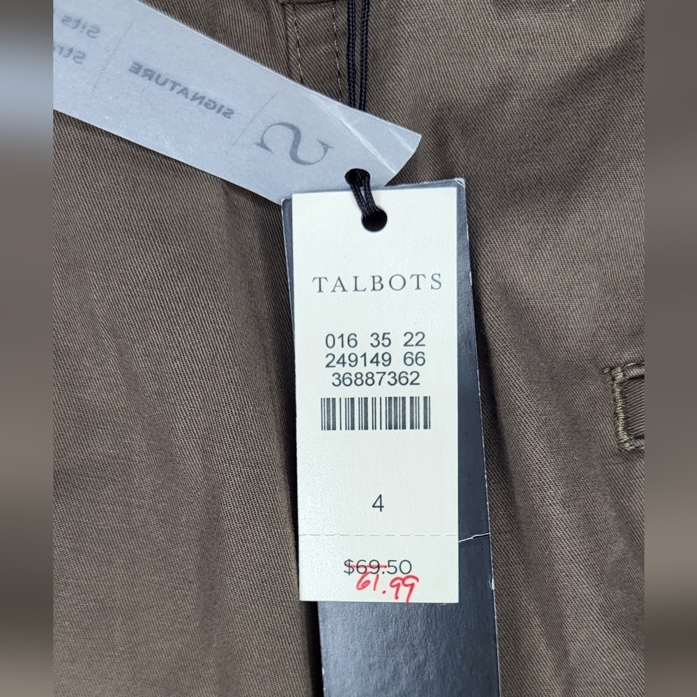 Talbots Signature Nwt Taupe Womens  Chino Pants Size 4 - Picture 5 of 7